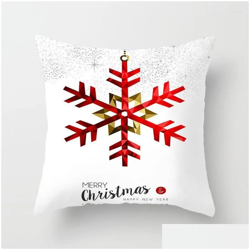 pillow light luxury red throw pillowcase merry christmas decor waist pillowslip xmas tree deer printing cover home ornament