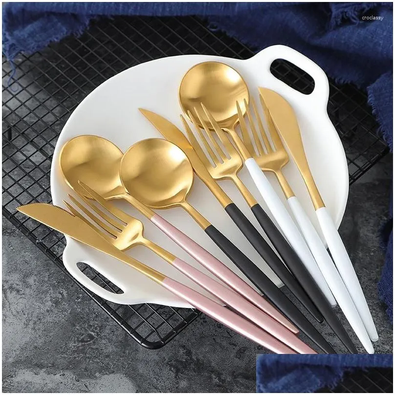 dinnerware sets elegant design tableware versatile stainless steel complete set high-quality material luxury gold