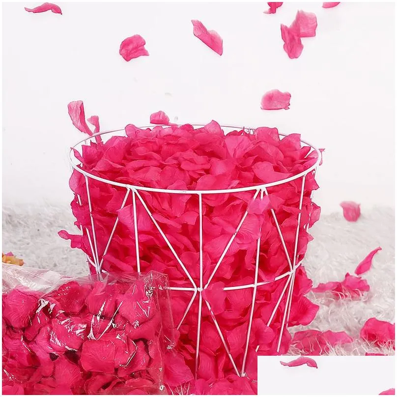 500/1000 pcs silk rose flower petals for wedding decoration romantic artificial flower red white blue valentine day accessories