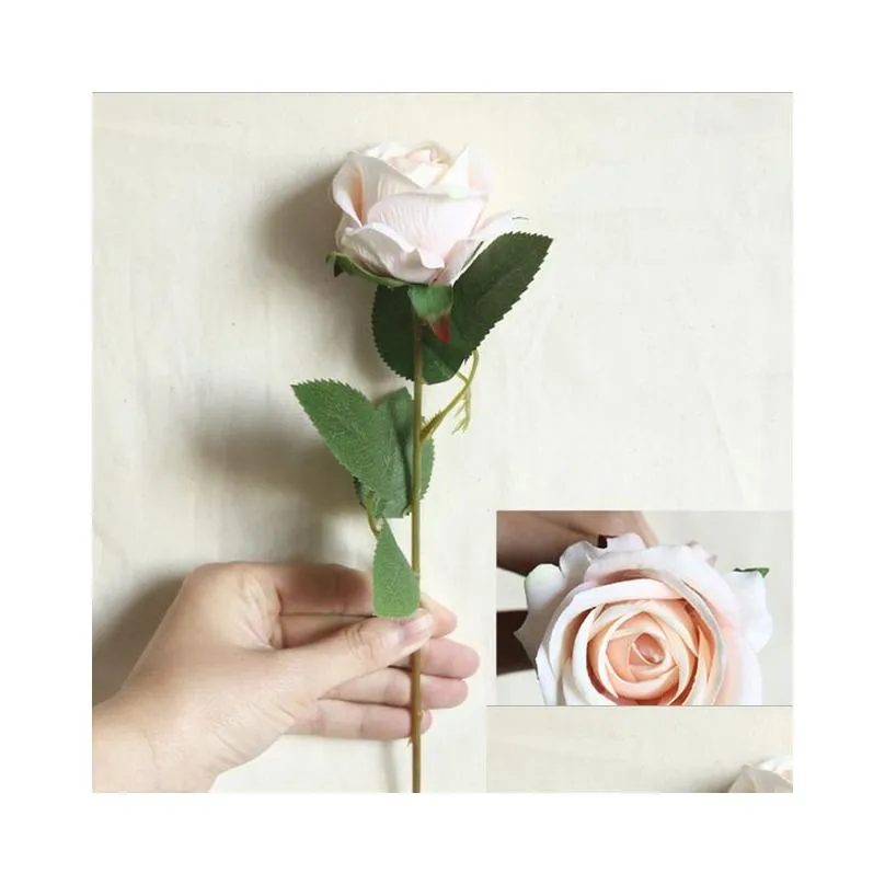 long branch silk rose flowers artificial bouquet for wedding home decoration fake plants diy wreath supplies accessories