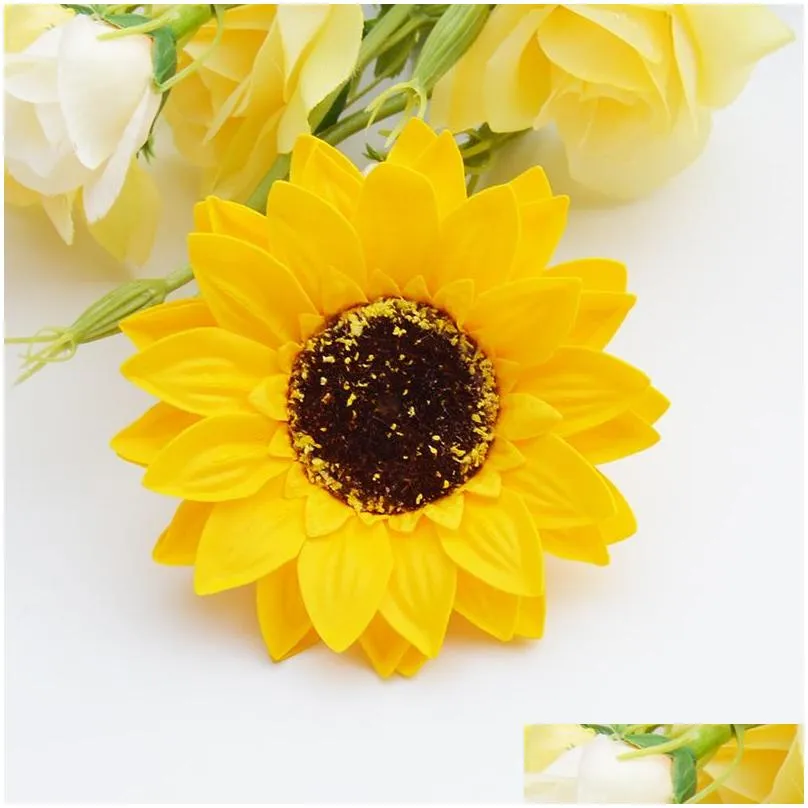 25 pcs diy foam artificial flower head sunflower soap flower head bouquet gift box decoration collocation flower shop supplies