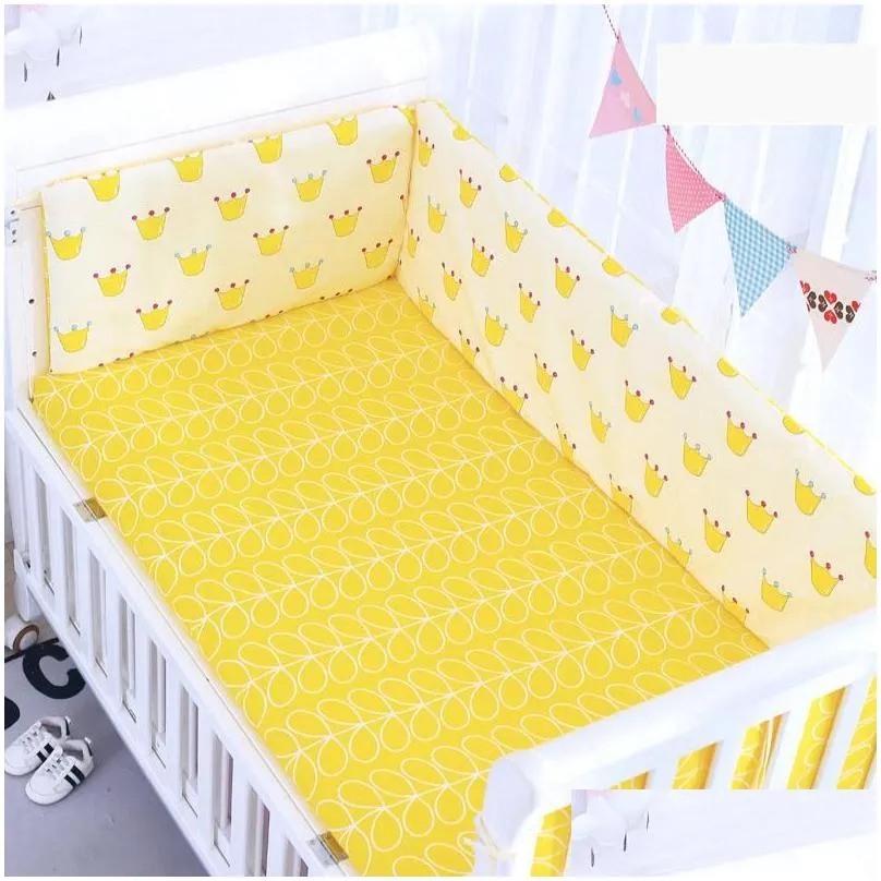 bedding sets custom size cartoon baby crib bumper twill cotton thicken one-piece around cushion cot protector born room decor