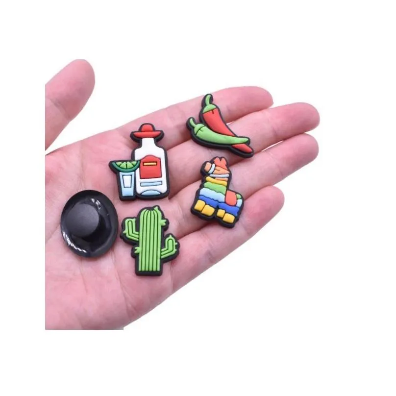 shoes pvc charms garden shoe accessories fit bands bracelets croc jibz kids cartoon charm decoration wristband buckle foods and drinks