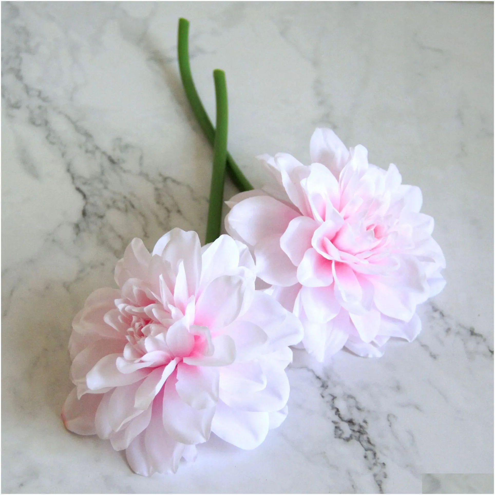 10pcs/lot single branch dahlia artificial silk flowers wedding decor bouquet bride hand holding flower home garden decor dahlias