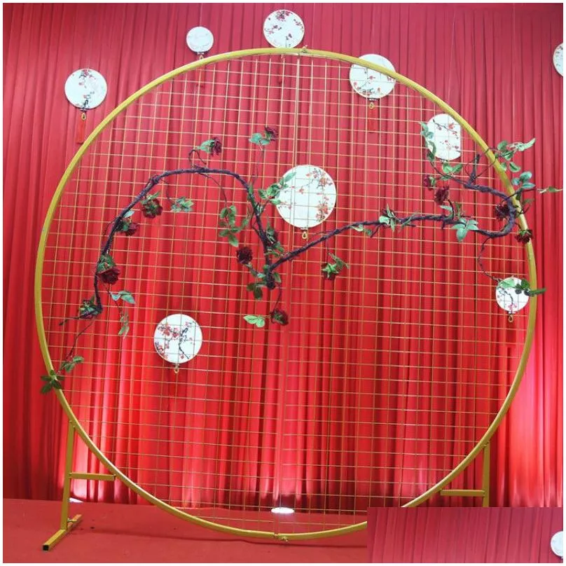 wedding decoration iron circle mesh arch ring wedding background mesh a wreath shelf for party a ring frame for balloon