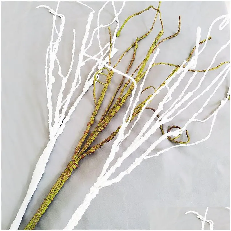 3pcs artificial fake plant dried branches flowers diy party home wedding decoration craft material cypress branch rod