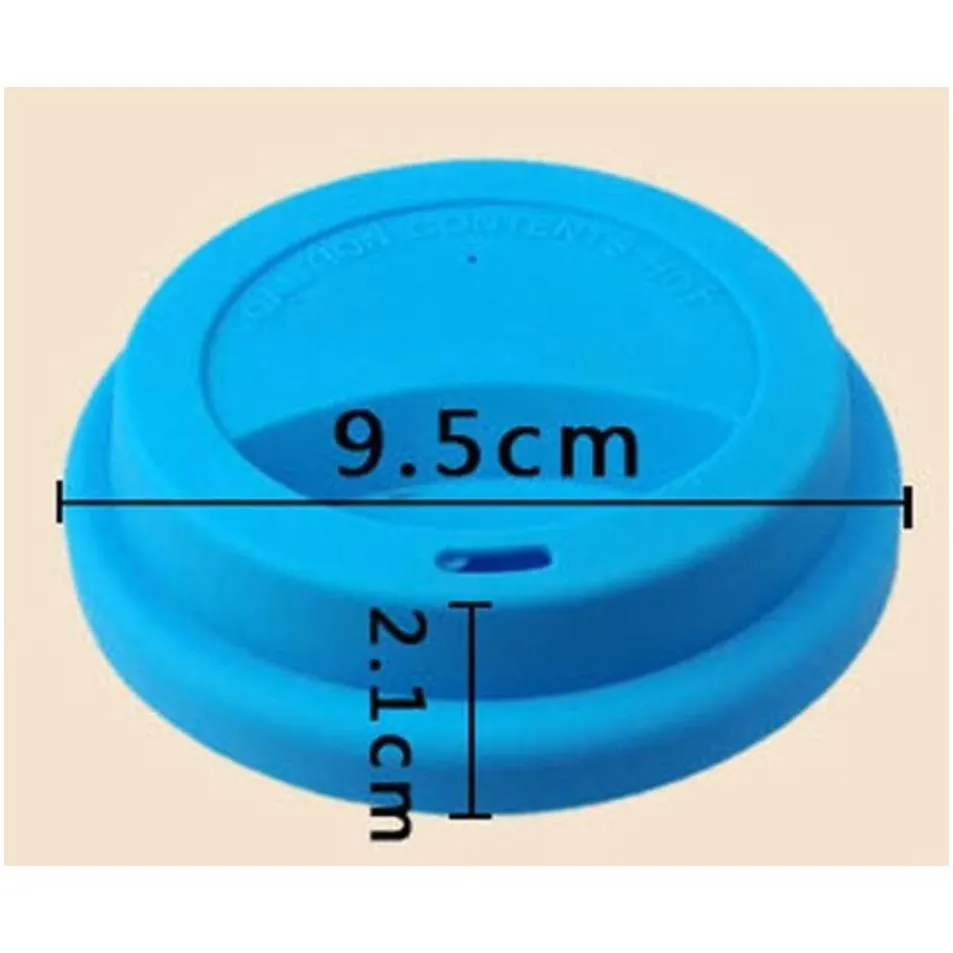  9cm silicone cup lids creative mug cover food grade reusable tea coffee cup lid anti-dust airtight seal cover for 12oz/16oz cups