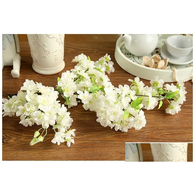 simulation cherry blossom 4 fork with leaf wedding decoration artificial flowers home decoration simulation flower