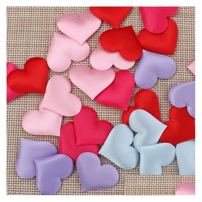 100pcs cloth heart diameter 3.5cm wedding party confetti graduation ceremony desktop decoration birthday party decoration supplies