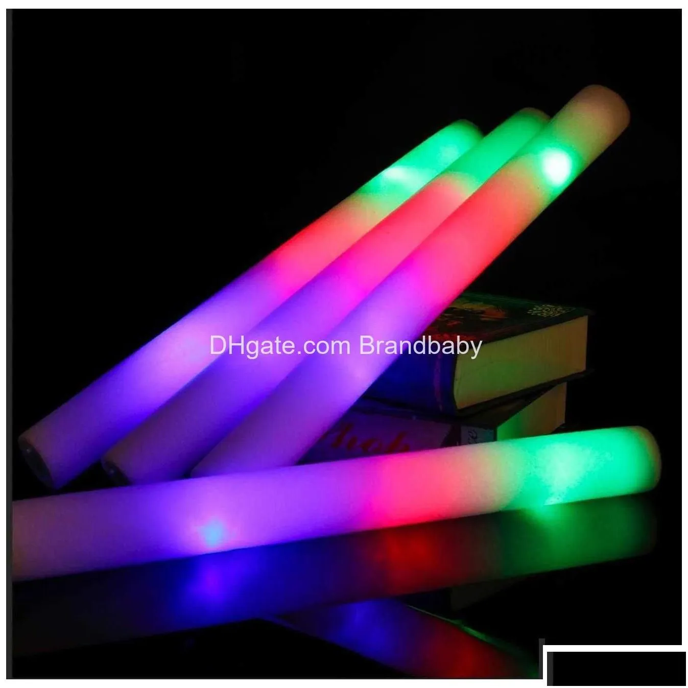 led light sticks 12/15/30/60pcs glow bk colorf rgb foam stick cheer tube dark for xmas birthday party drop delivery toys gif dhdzl