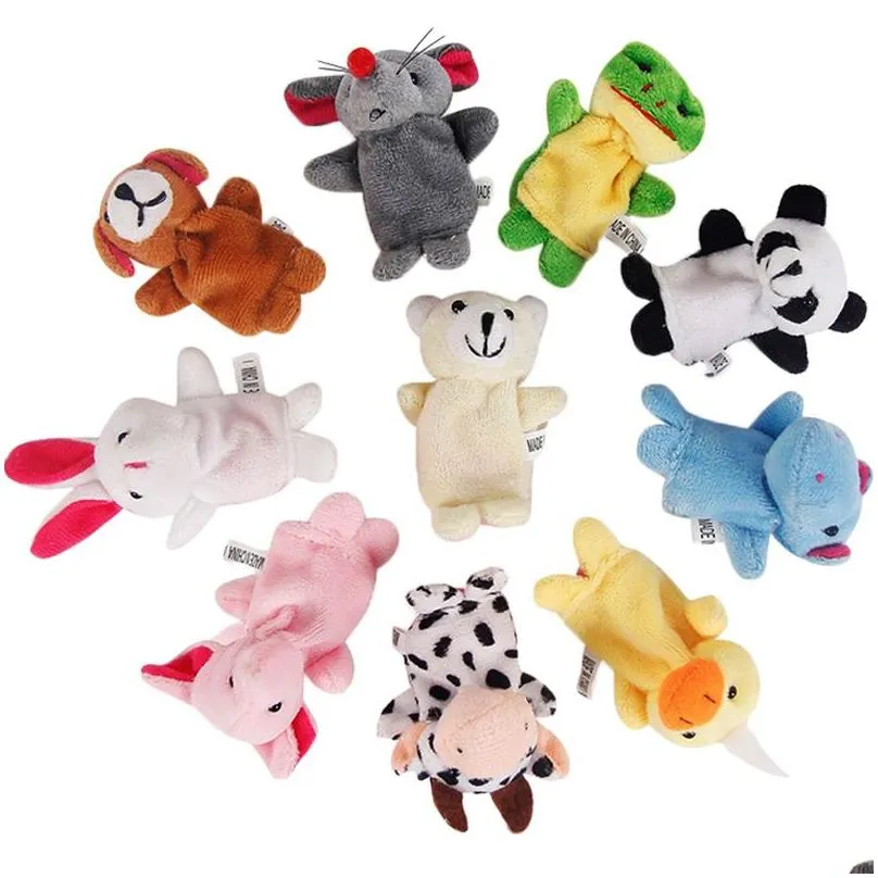 Even mini animal finger Baby Plush Toy Finger Puppets Talking Props 10 animal group Stuffed & Plus Animals Stuffed Animals Toys Gifts