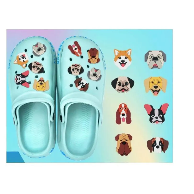 pvc shoe charms clog buckles jibz for croc cartoon dog pets charm garden shoes buckle birthday gifts boy pet dogs favors