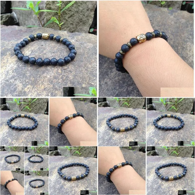 SN0375 Wholesale Cheap Bracelet fashion diy buddha bracelet newest buddhist lava stone men bracelet stretch jewelry stock selling