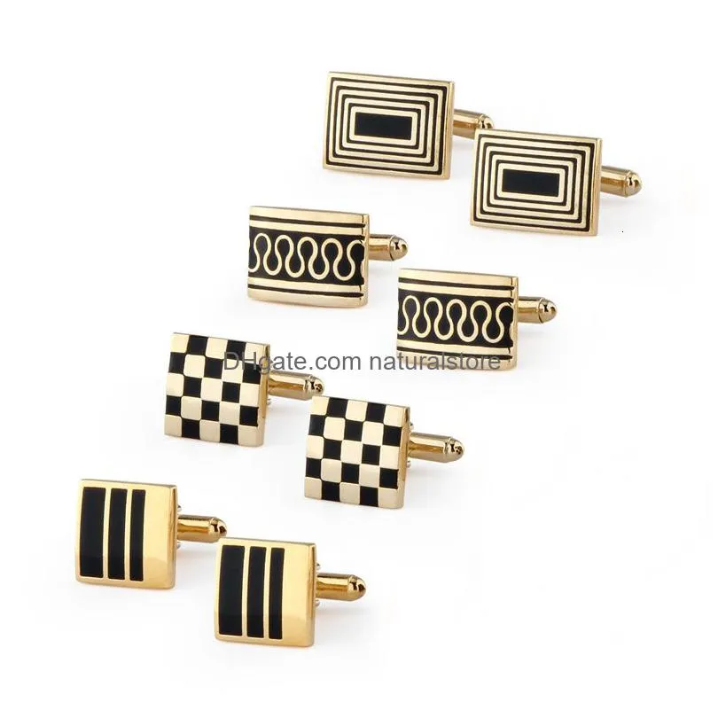 cuff links 4 pairs cufflinks for mens with gift box man shirt wedding guests s men husband jewelry business tie clip 221114