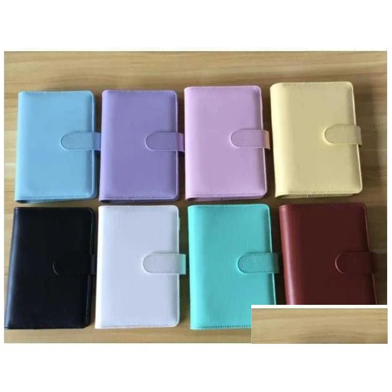 wholesale a6 notebook binder wholesale 6 rings spiral business office planner agenda budgets binders macaron color pu leather cover binder