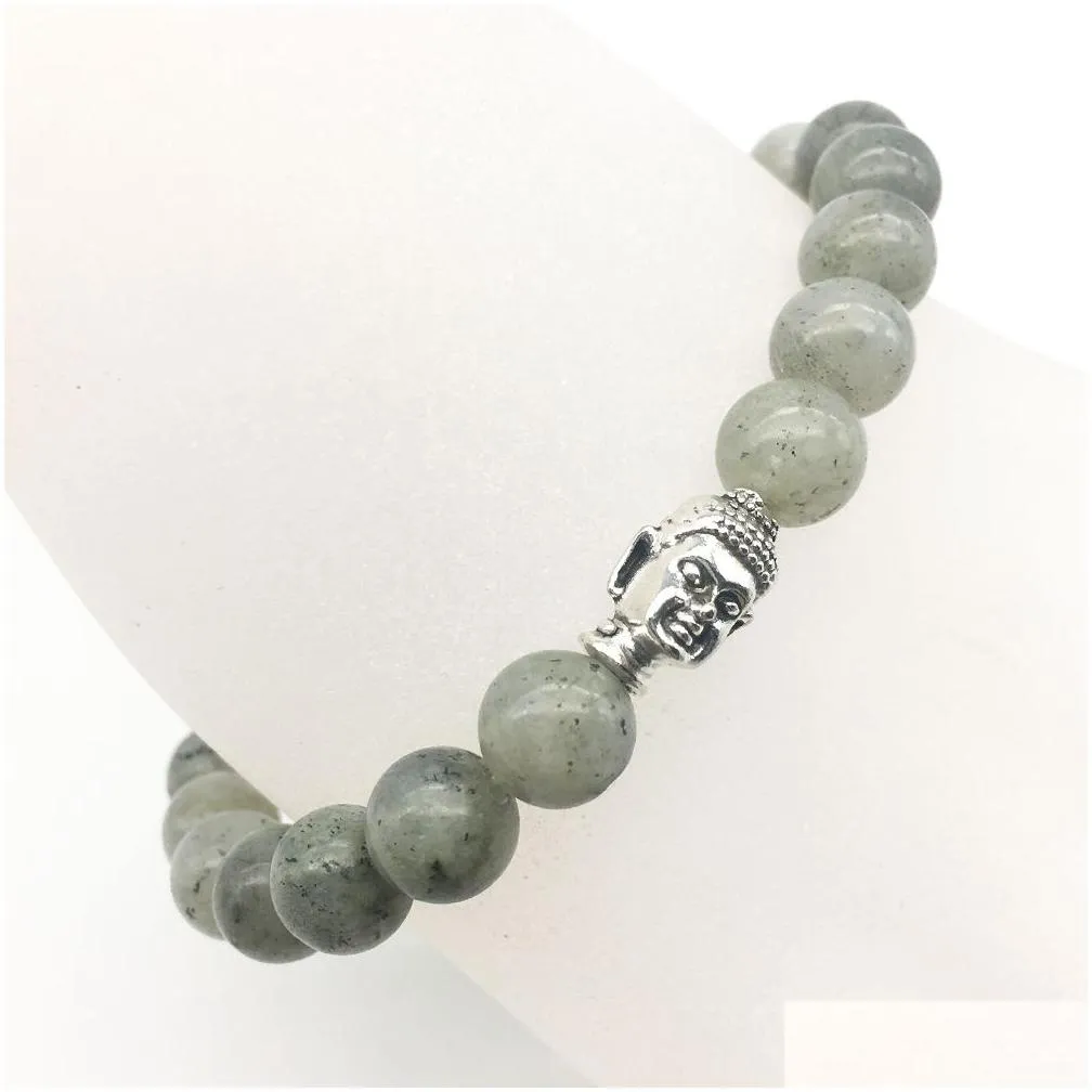 SN1292 Deisgner Buddha head Bracelet New Arrival Yoga Jewelry Natural Labradorite Jewelry Wholesale Free Shipping