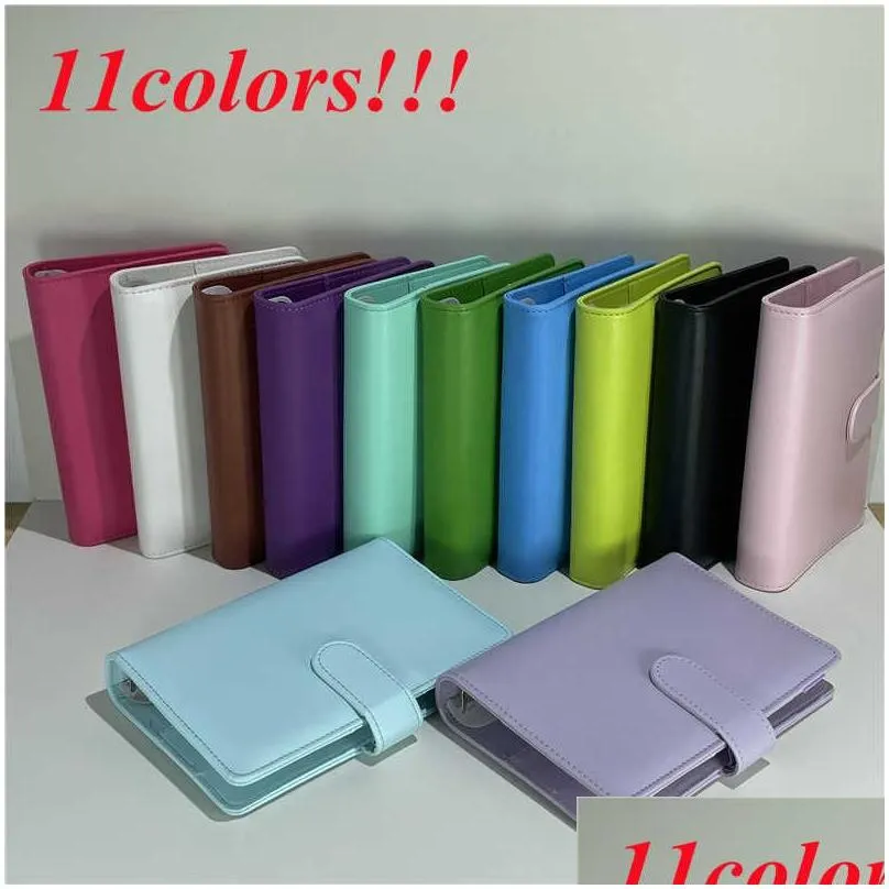 wholesale a6 notebook binder wholesale 6 rings spiral business office planner agenda budgets binders macaron color pu leather cover binder