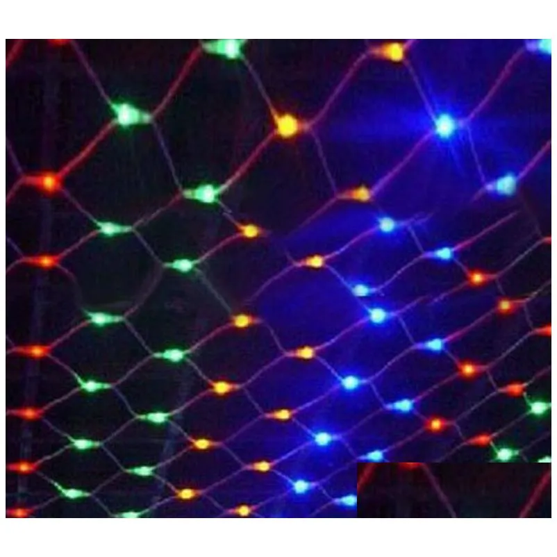 led 1.5m*1.5m 100 leds web net fairy christmas home garden light curtain net lights net lamps