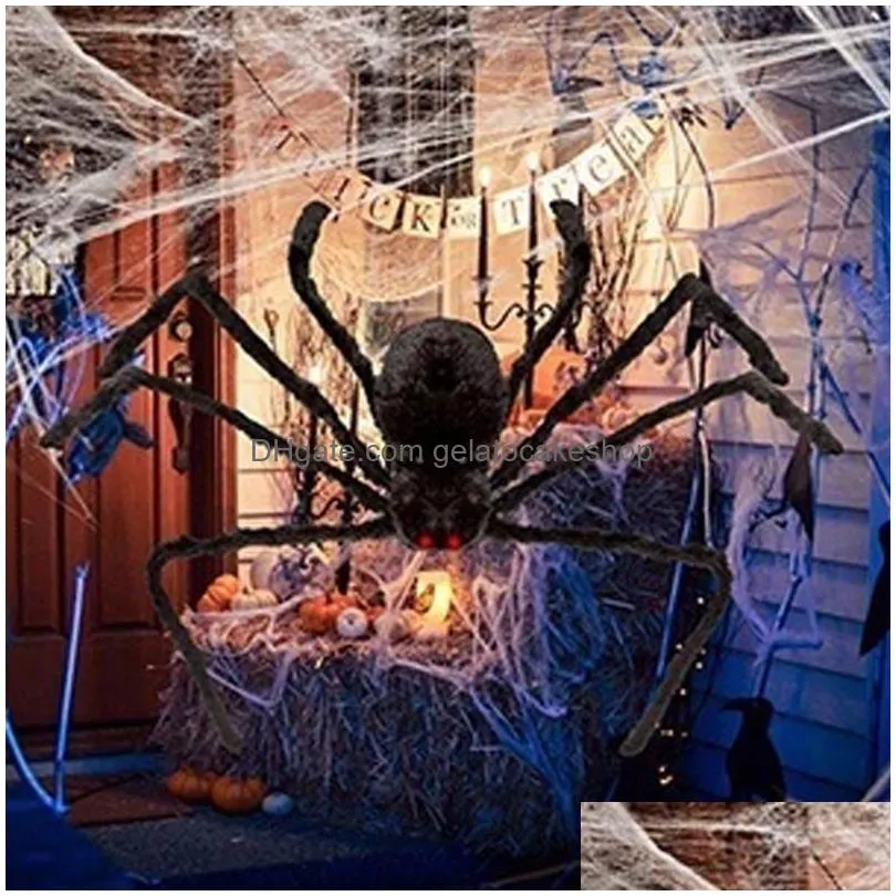 30cm/50cm/75cm/90cm/125cm/150cm/200cm black spider halloween decoration haunted house prop indoor outdoor  decor