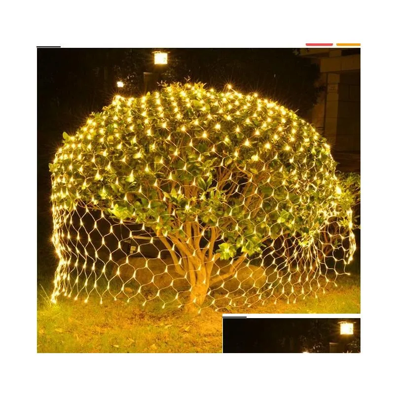 led 1.5m*1.5m 100 leds web net fairy christmas home garden light curtain net lights net lamps