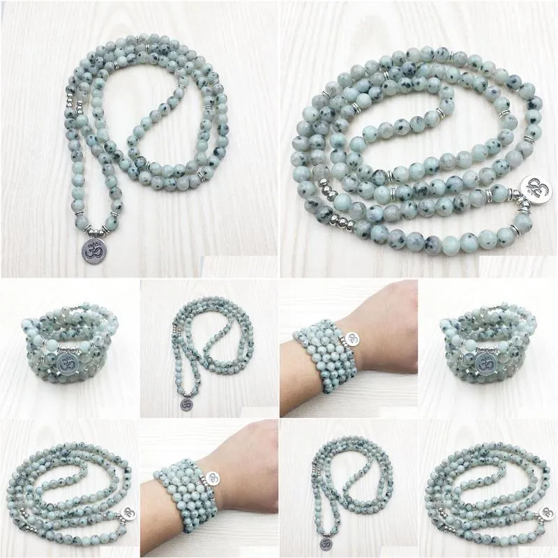 SN1230 Fashion 108 Mala Beads Bracelet New Design Women`s Yoga Bracelet or Necklace Vintage Ohm Jewelry Free Shipping