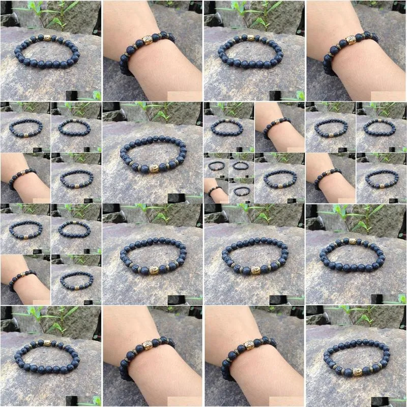 SN0375 Wholesale Cheap Bracelet fashion diy buddha bracelet newest buddhist lava stone men bracelet stretch jewelry stock selling