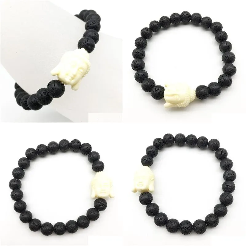 SN1270 High Quality Lava Bracelet Vintage Design Buddha Head Yoga Bracelet Trendy New Arrival Jewelry Wholesale Free Shipping