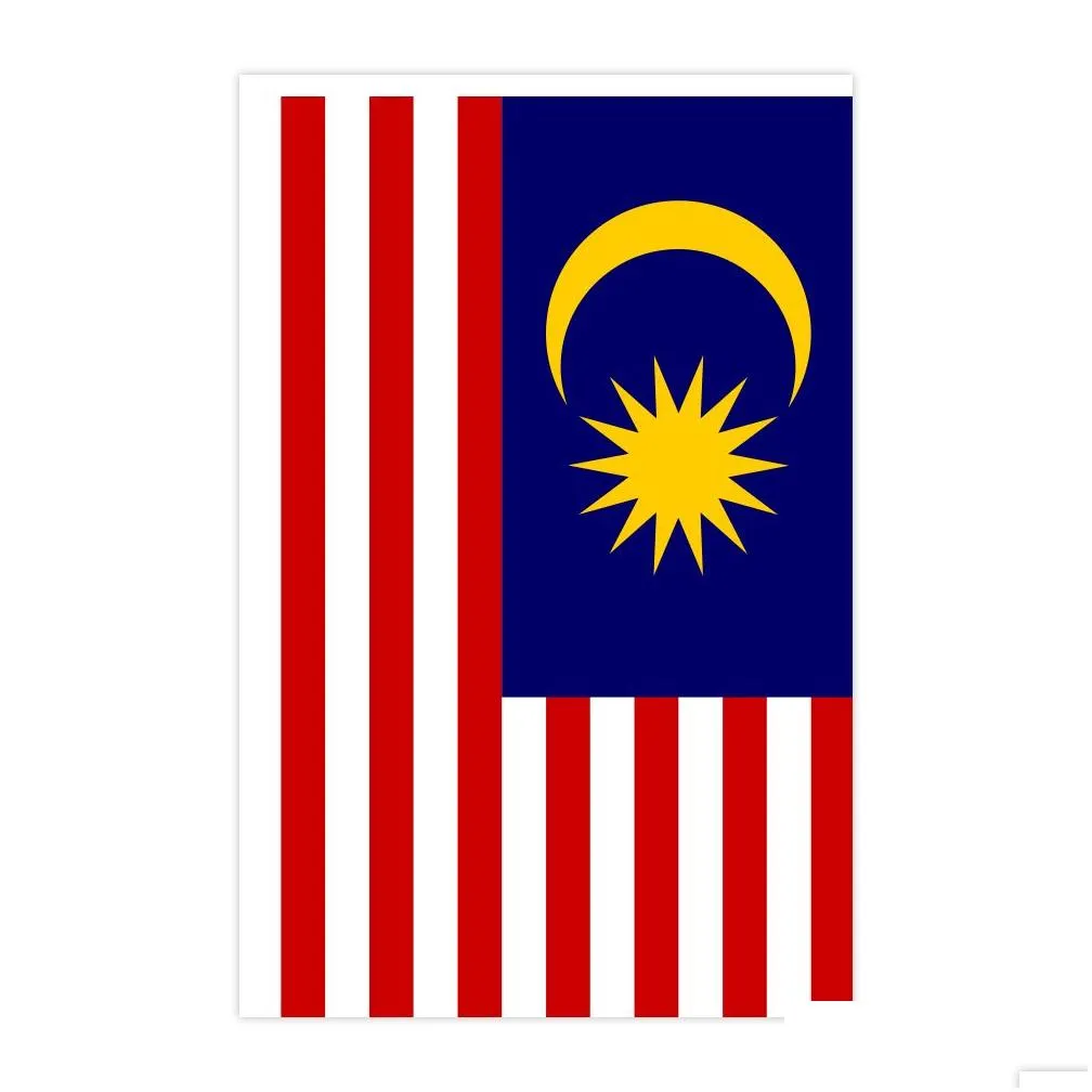 Malaysia String Flag 20 Flag 14x21cm Malaysian Hanging Mini Banner For Indoor Outdoor Decor