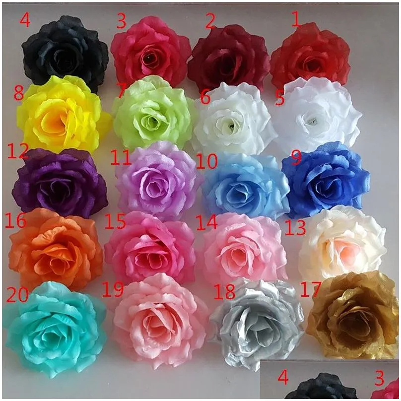 10pcs 10cm gold silk rose artificial flower head wedding party home christmas diy handmade crafts simulation fake flowers