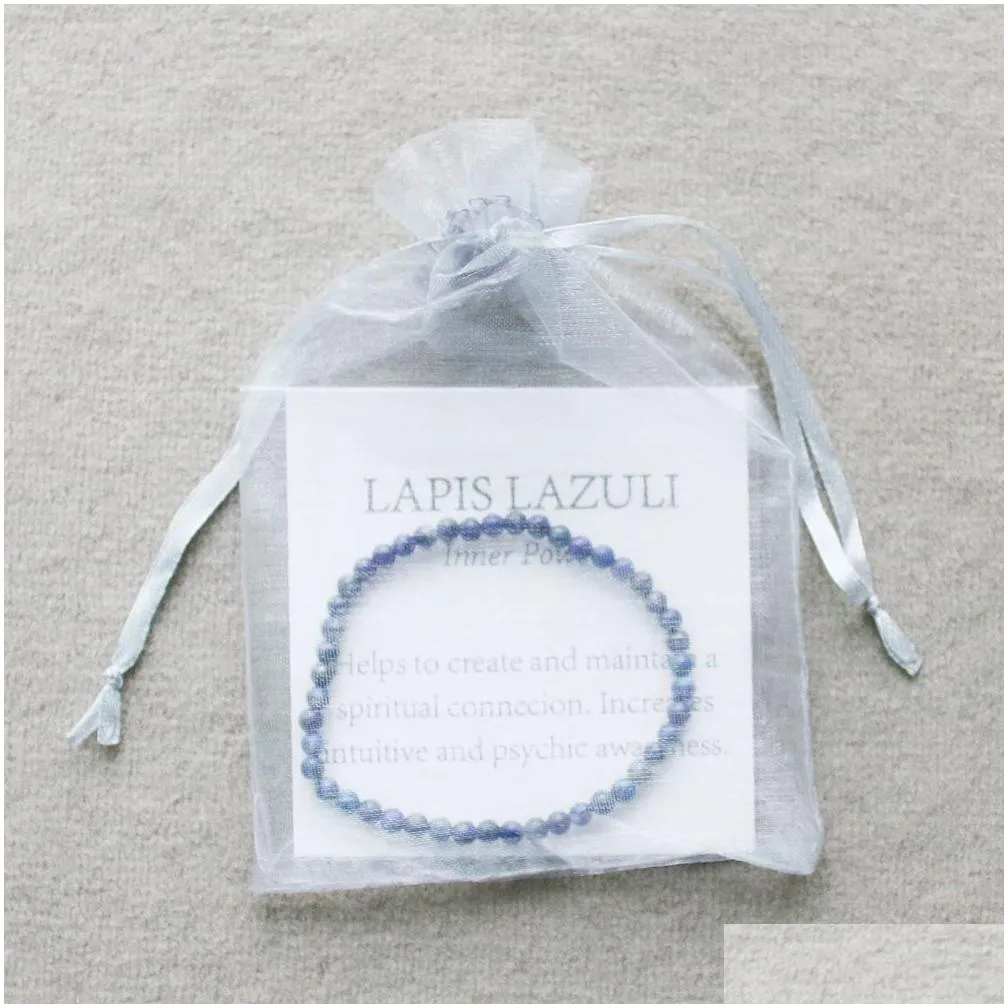 MG0028 Wholesale 4 mm Lapis Lazuli Mini Gemstone Bracelet Natural Stone Women`s Yoga Mala Beads Jewelry