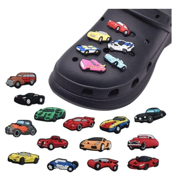 pvc shoe parts accessories decoration buckle charm clog pins buttons croc charms cartoon sports girls boys car toy