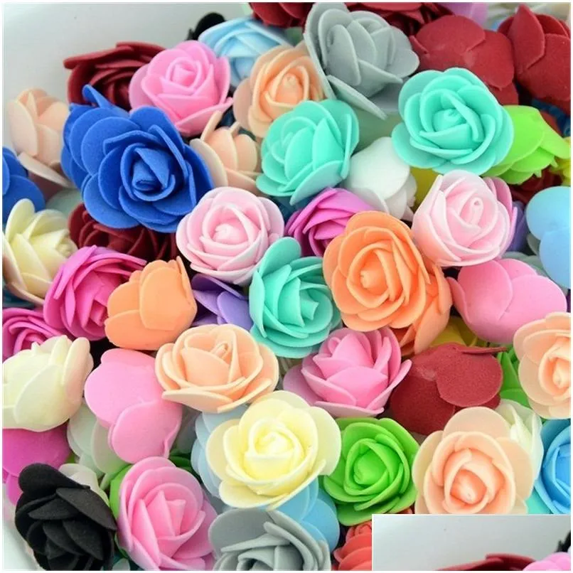 500pcs 3cm artificial foam rose heads flower for diy wreath home wedding decoration fake flower handmade accessories