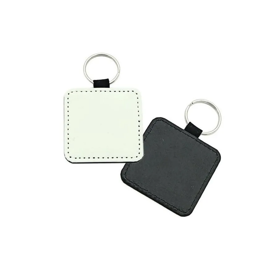 sublimation key chain blank pu leather keychain transfer printing key ring single-sided printed keychain diy strip 4styles