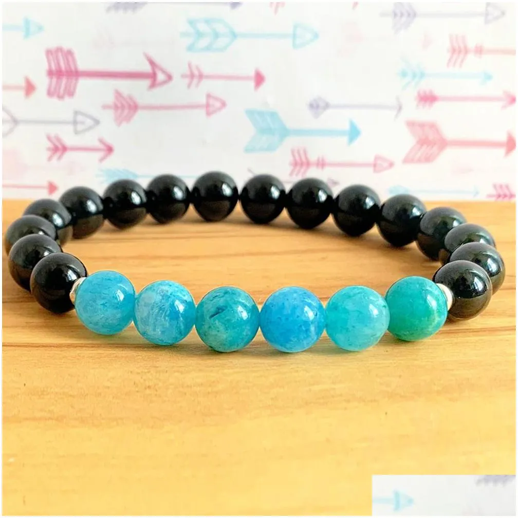 MG1216 Genuine Black Tourmaline Hemimorphite Wrist Mala Bracelet Grounding the Root Chakra Bracelet Energy Power Bracelet