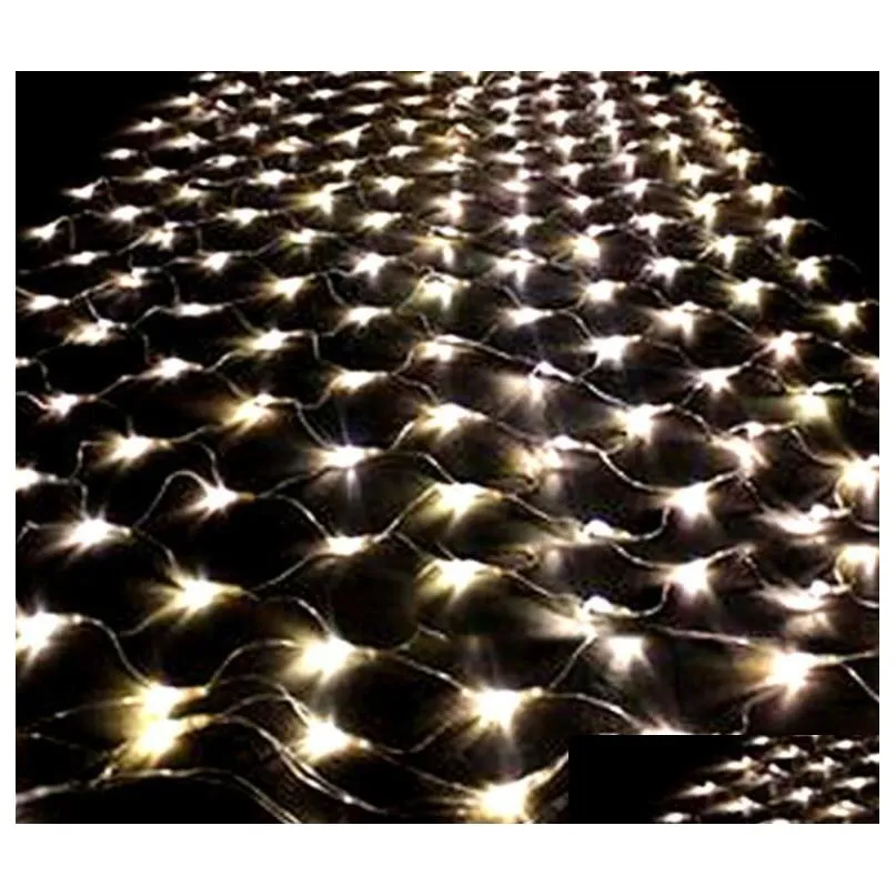 led 1.5m*1.5m 100 leds web net fairy christmas home garden light curtain net lights net lamps