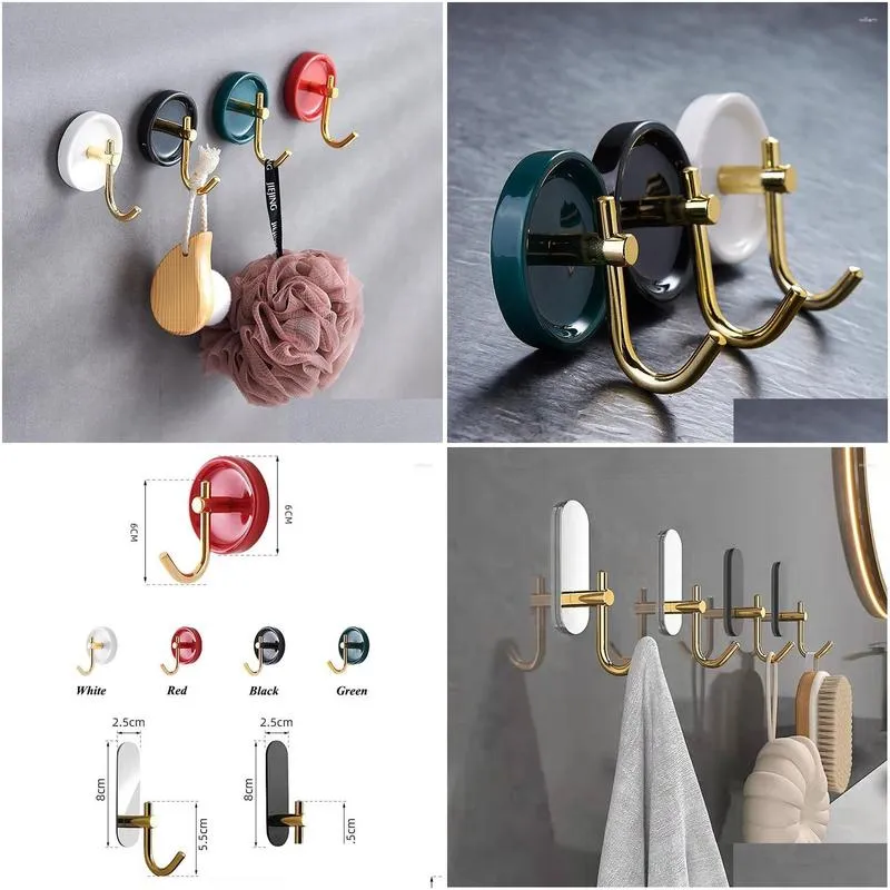 Hooks Ins Ceramic Wall Decor Hook Punching-free Door Key Clothes Coat Towel Hanger Robe Holder Rust-proof Organizer Rack