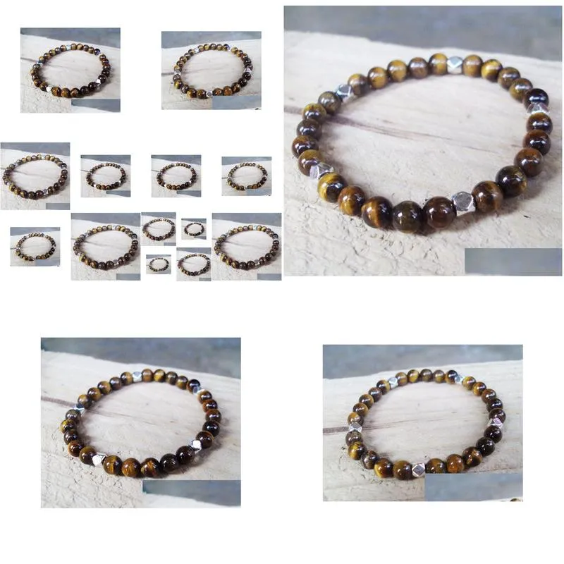 SN0065 Top Sale 6mm Tiger eye bracelets Stone Men Beadwork bracelet 2016 Wholesale New Design Fashion Bracelet Free Shipping