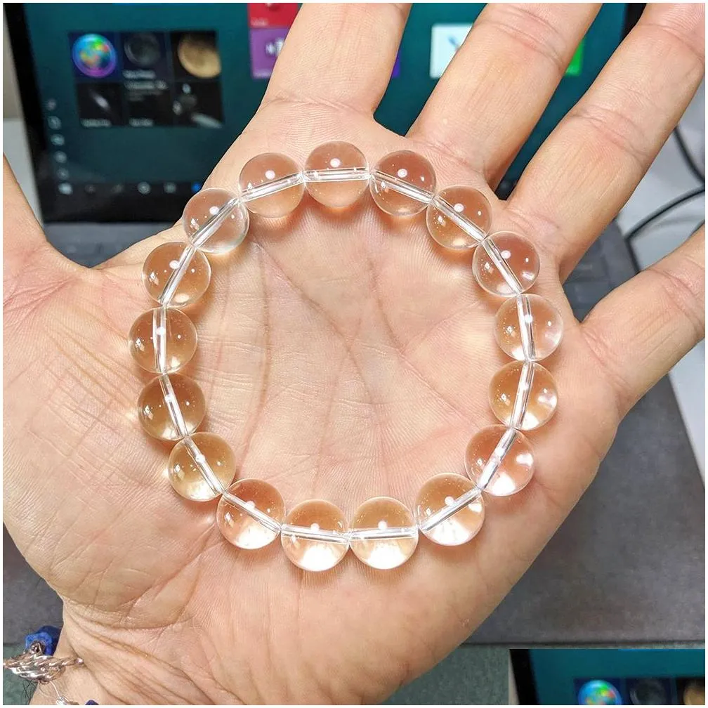 MG1152 Natural 12 MM Clear Quartz Crystal Bead Bracelet for Men High Quality White Crystal Handmade Beaded Bracelet