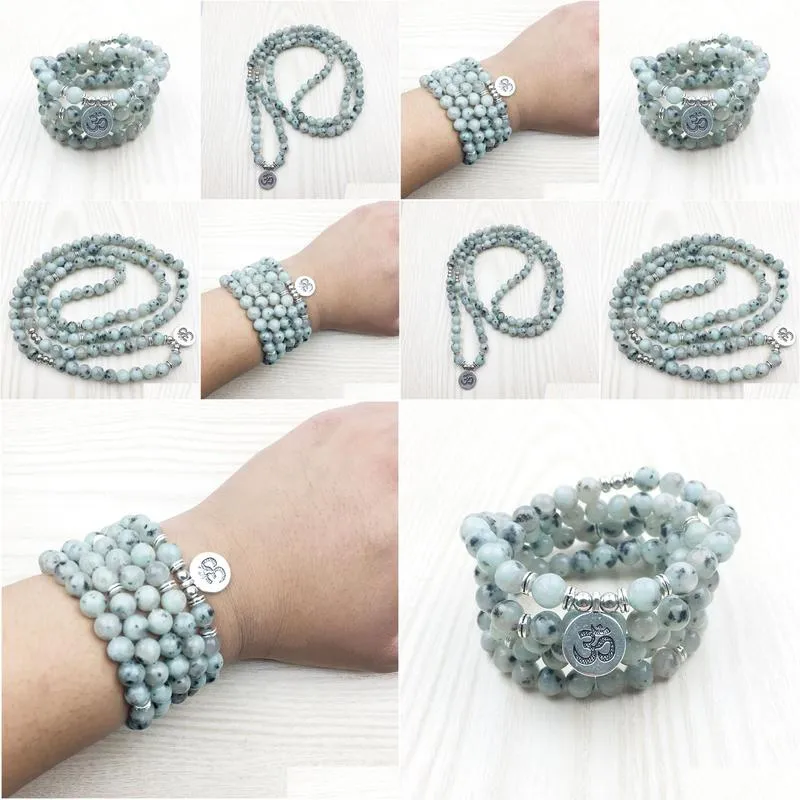 SN1230 Fashion 108 Mala Beads Bracelet New Design Women`s Yoga Bracelet or Necklace Vintage Ohm Jewelry Free Shipping