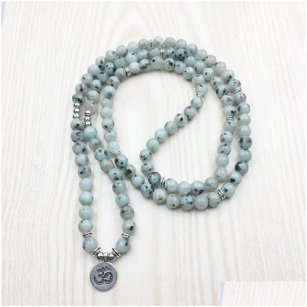 SN1230 Fashion 108 Mala Beads Bracelet New Design Women`s Yoga Bracelet or Necklace Vintage Ohm Jewelry Free Shipping