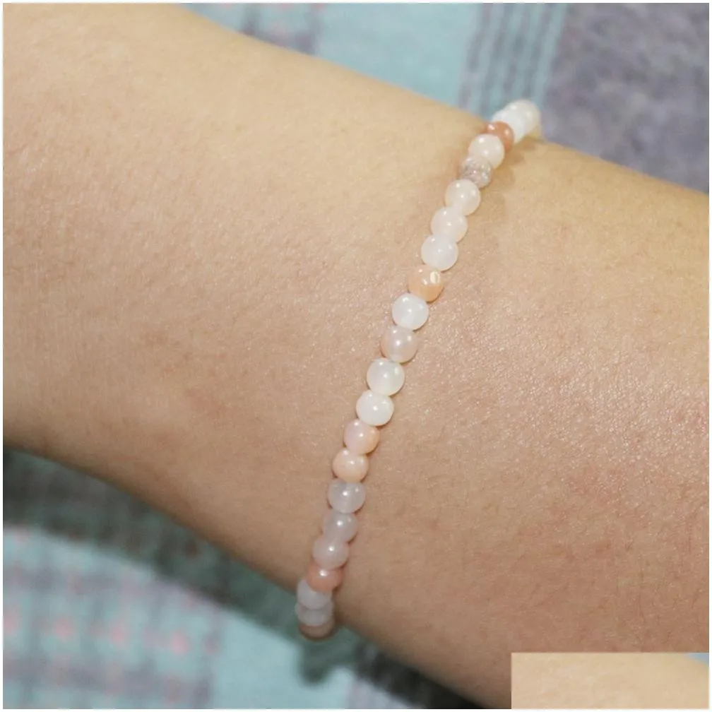MG0019 Wholesale 4 mm Mini Gemstone Bracelet Pink Aventurine Bracelet Women`s Yoga Mala Energy Protection Jewelry