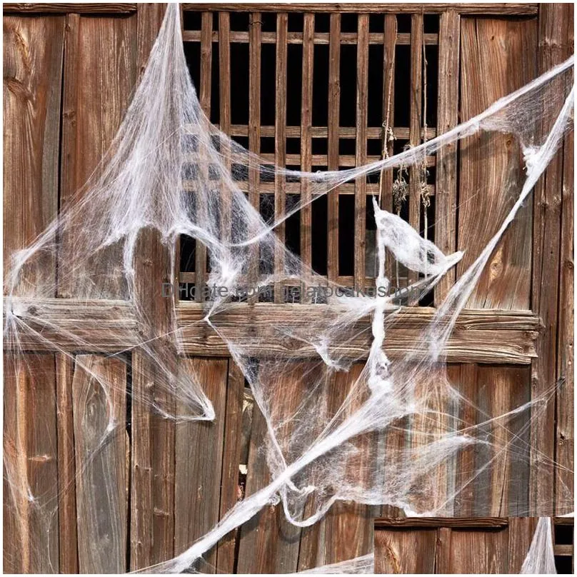 20g halloween scary party decor stretchy spider web cobweb cotton horror halloween decoration for bar haunted house scene props