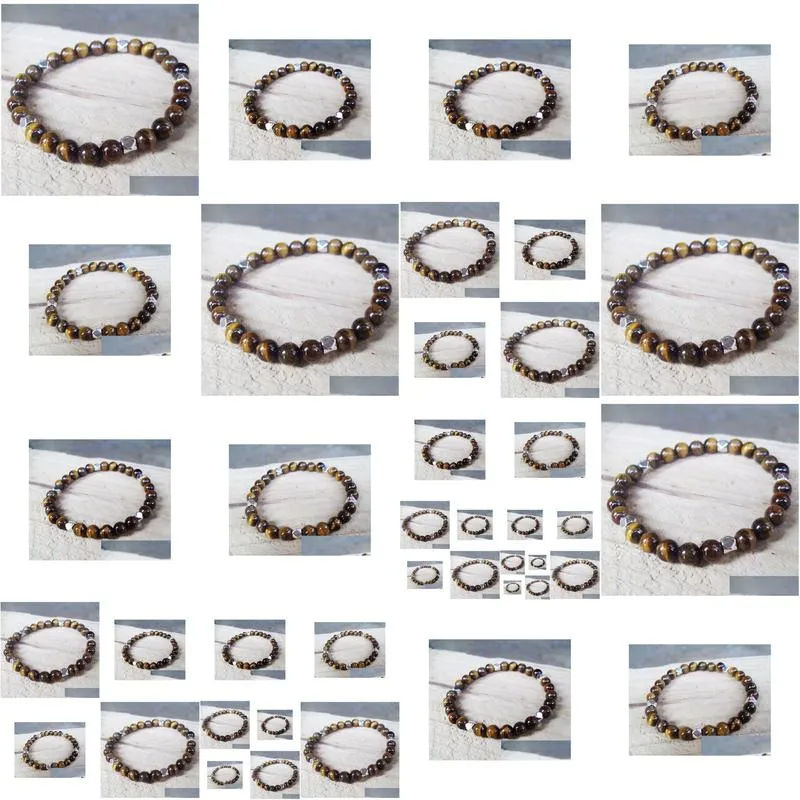 SN0065 Top Sale 6mm Tiger eye bracelets Stone Men Beadwork bracelet 2016 Wholesale New Design Fashion Bracelet Free Shipping