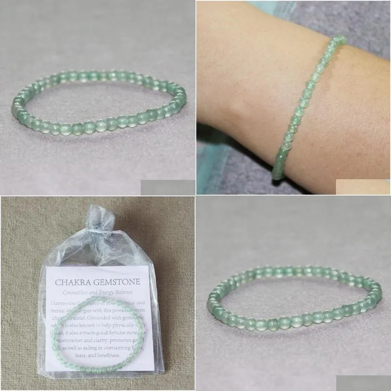 MG0030 Wholesale Green Aventurine Bracelet 4 mm Mini Gemstone Bracelet Women`s Yoga Mala Beads Balance Jewelry