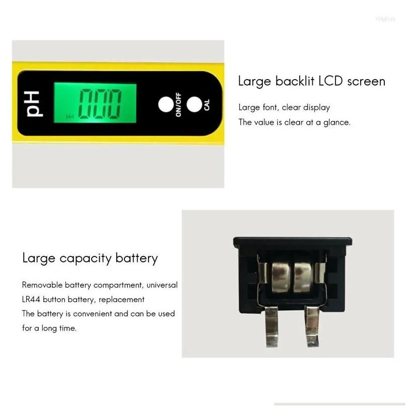 flashlights torches digital lcd ph test pen the accuracy of tester is 0.01 automatic calibration aquarium water and wine