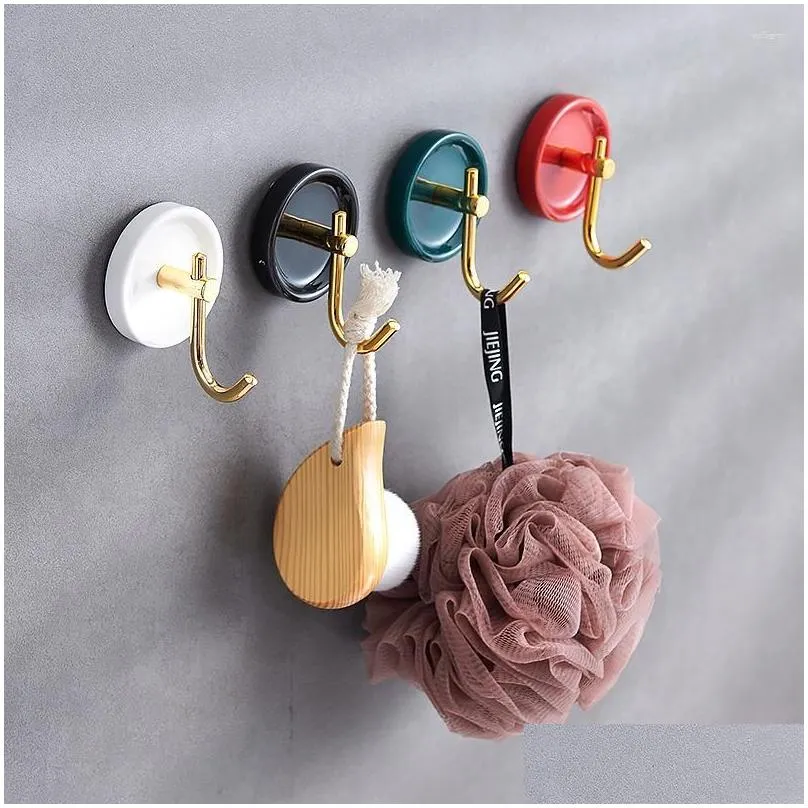 Hooks Ins Ceramic Wall Decor Hook Punching-free Door Key Clothes Coat Towel Hanger Robe Holder Rust-proof Organizer Rack