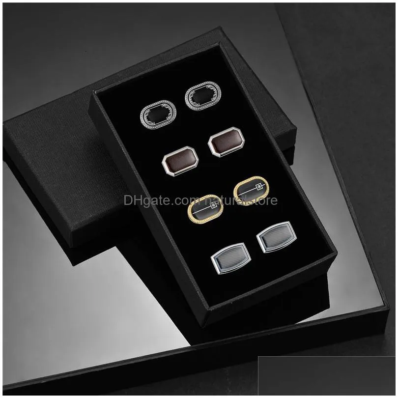 cuff links 4 pairs cufflinks for mens with gift box man shirt wedding guests s men husband jewelry business tie clip 221114