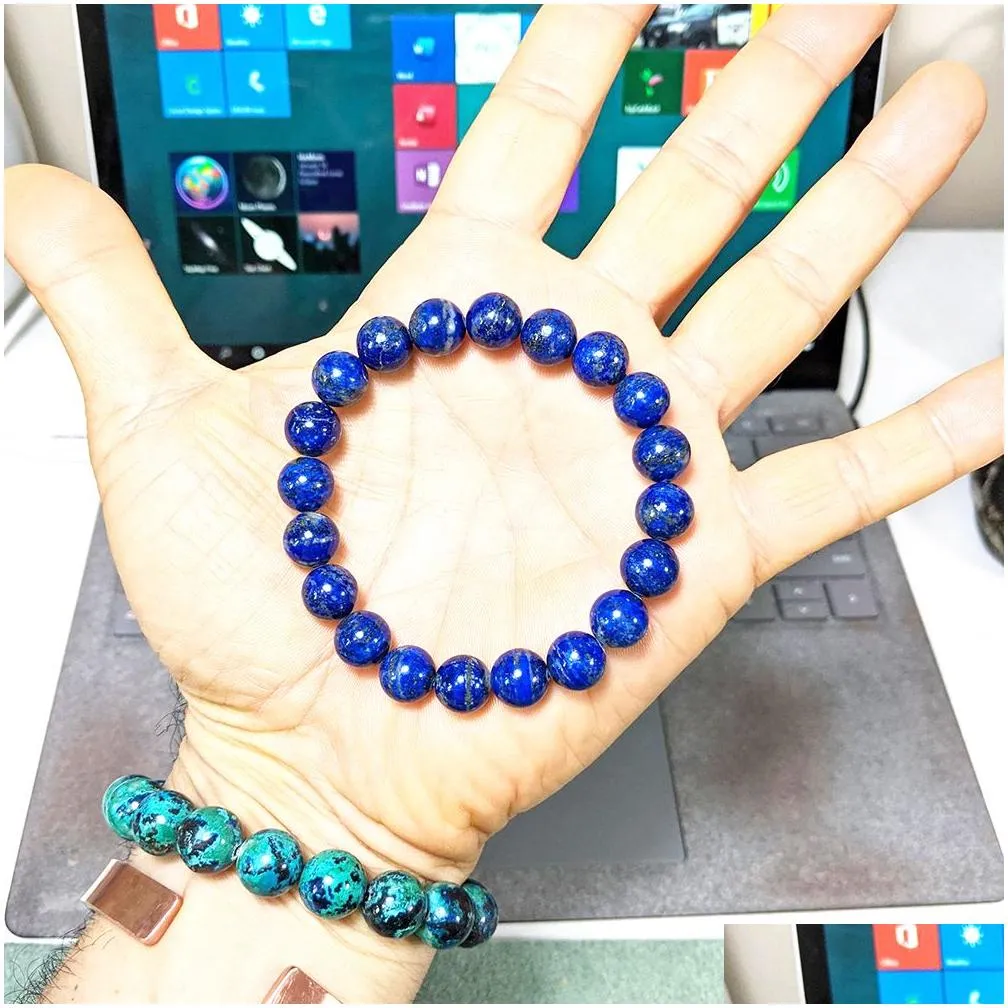 MG1148 New Design 10 MM Natural Lapis Lazuli Bead Bracelet for MEN GemStone Beaded Energy Bracelet