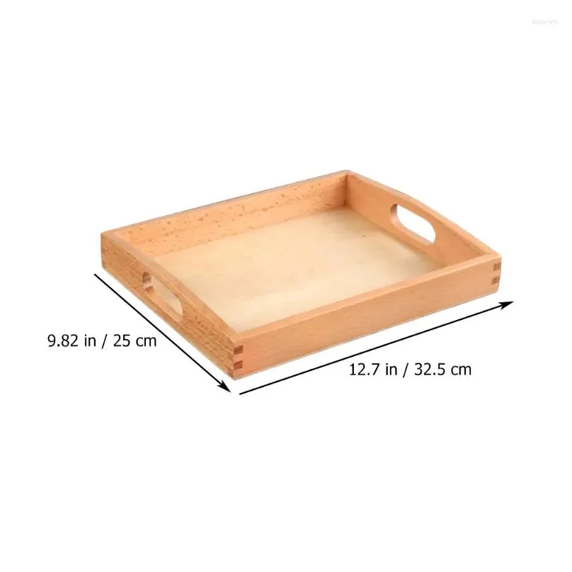 Dinnerware Sets Tray Wooden Organizer Storage Handle Crafts Container Kids Activity Crafting Toys