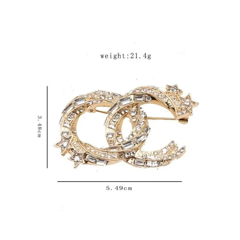 20style Brand Designer C Double Letter Brooches Women Men Couples Luxury Rhinestone Diamond Crystal Pearl Brooch Suit Laple Pin Metal Fashion Jewelry